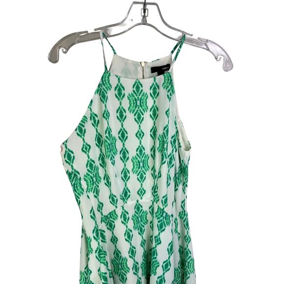 Aqua Dress Wns Sz M Spaghetti Straps MIdi Green White Geometric Summer Party - Picture 3 of 10